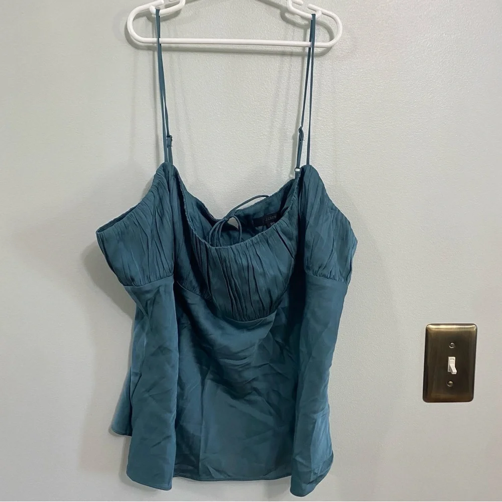 J. Crew Gathered Stretch Cropped Silk Camisole size 20